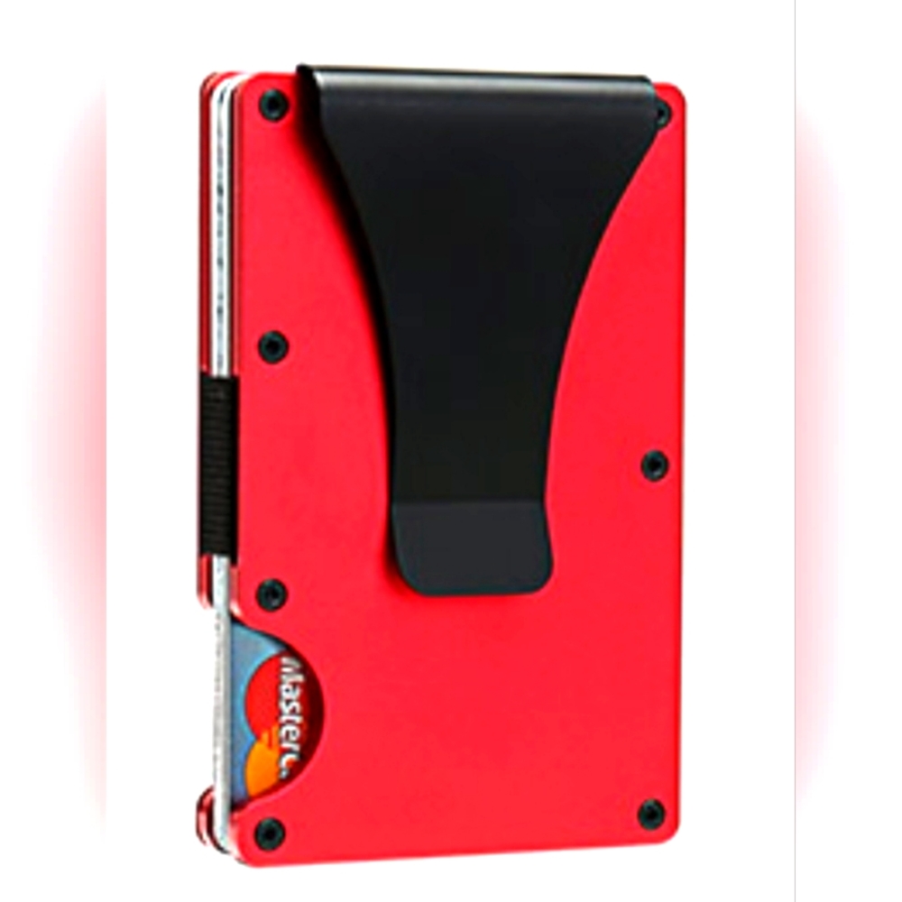 RFID Carbon fiber Identify protecting Wallet (Red)